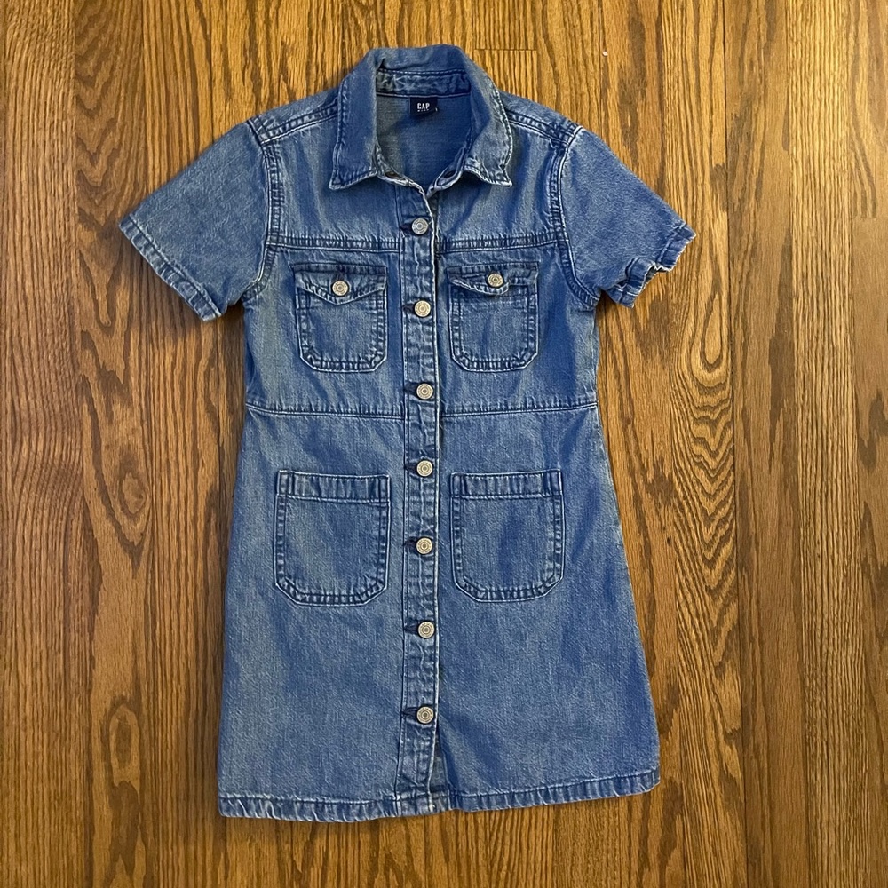 Gap Kids Girls Denim Button Up Dress Size Small (6/7)